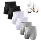 Arjen Kroos Boxershorts Herren 6er Pack – Baumwolle Unterwäsche mit Eingriff, 4.5CM Breiter Bund, Atmungsaktive Sport & Alltag Unterhosen Männer (S-XXL)