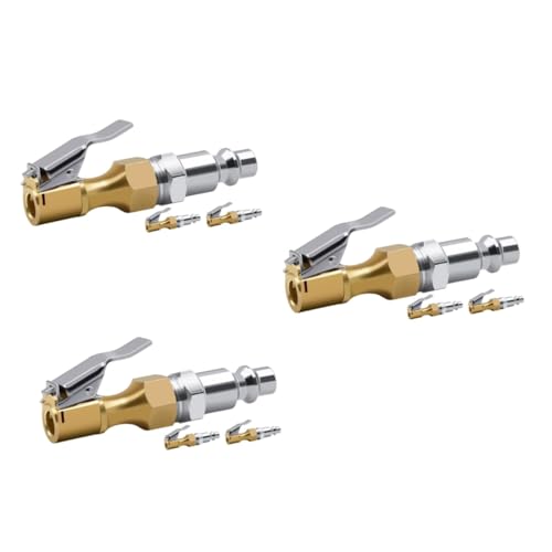 PLAFOPE 3sets Air Chuck Locking Tire Inflator Chuck Nozzle for Bike Tire 3pcs*3