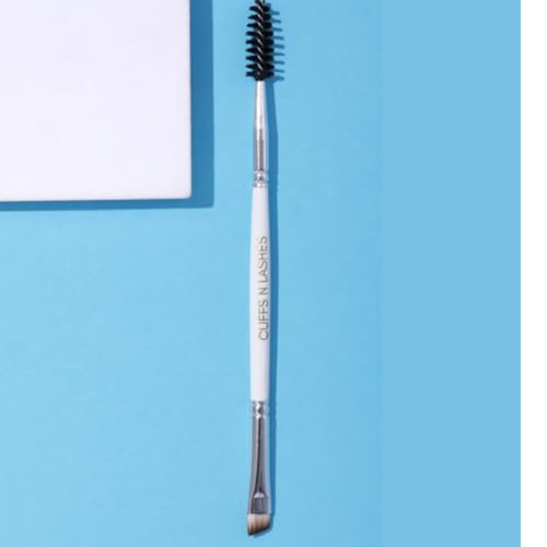 Image of Cuffs N Lashes Dual Makeup Brush | 2-in-1 Fine Angled Brow Brush &Spoolie 07 | Eyebrow Definer &Groomer | Precision Shaping &Blending | Travel Friendly Professional Eye Makeup Tool