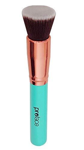 Mypreface Rose Golden Flat Top Kabuki Foundation Makeup Brush- Perfect for Blending Liquid,Cream & Mineral Cosmetics or Translucent Powder - Premium Synthetic Bristles!(Blue)
