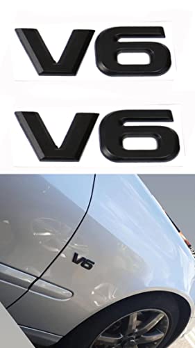 Image of 2 PCS New 3D Zinc Alloy V6 Emblems, for Car Decoration (Black)