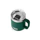 YETI Rambler Thermobecher 10 oz (236 ml) Black Forest Green – kleiner Kaffeebecher To Go, Thermotasse mit DuraSip Keramikbeschichtung, Isolierbecher aus Edelstahl