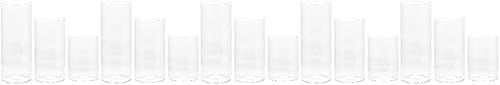 Miniatura 1 de DOITOOL Juego de 15 jarrones cilíndricos de vidrio transparente para centros de mesa, candelabros de cristal para velas de pilar, jarrón flotante