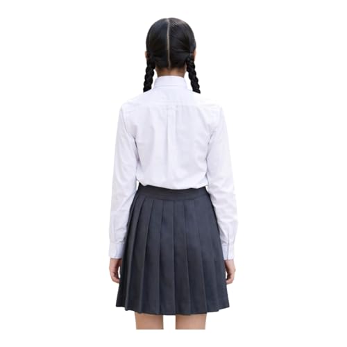 Image of HOUSE OF WHITE & BLACK | White School Uniform Shirt for Girls, Full Sleeve, Cotton Blend, Modern Fit