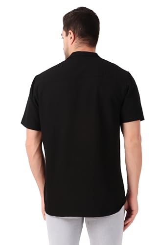 Image of Patrinus Pure Linen Mandarin Collar Full Sleeve Shirt