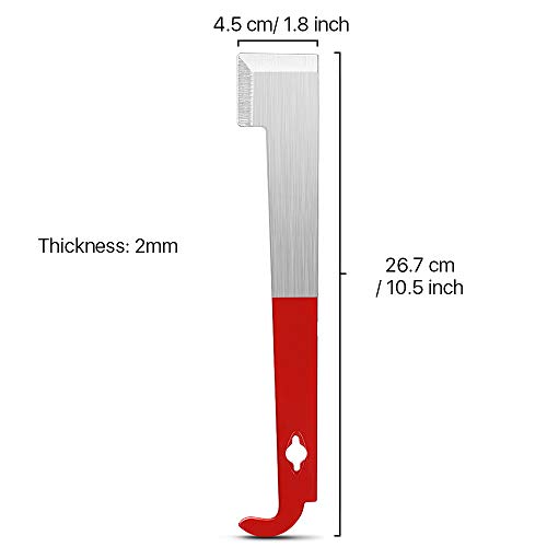 Flexzion Edelstahl-J-Haken, Bienenenstock-Rahmenheber, Wachsschaber für Imker 26,7 cm – Bild 4
