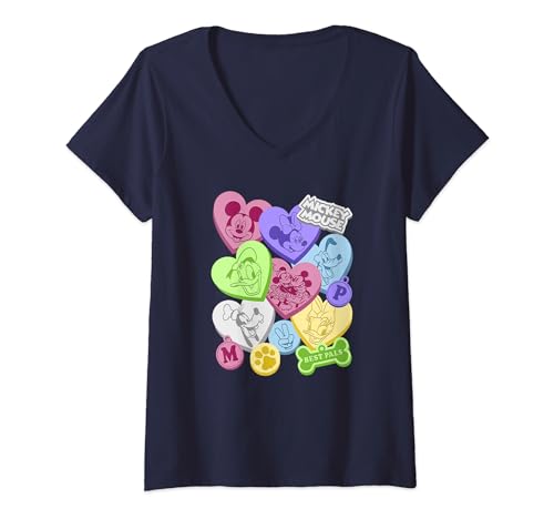 T-shirt Mickey Disney femme col V ajusté résolvant les hauts inconfortables