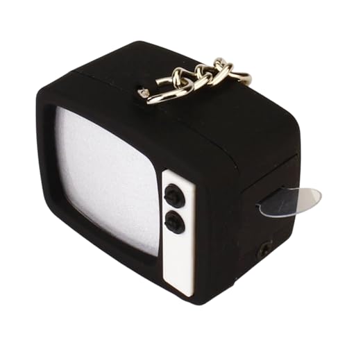 MZRAN Divertido llavero de televisión retro funcional con luz LED y efectos de sonido para regalar y comodidad diaria, llavero con efecto de sonido, Negro, Talla única