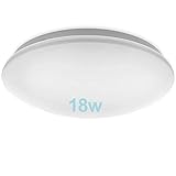 Lámpara LED de Techo Moderna 18W,TTKY Plafón Led Redonda Ultra Delgado Downlight Blanco Cálido 5500K 1500LM adecuada para Dormitorio, Pasillo,Cocina, Balcón,Baño[Clase de eficiencia energética A++]