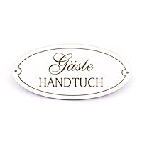 Türschild - Gäste Handtücher - Schild oval Gästehandtuch Gast Besucher Holzschild graviert selbstklebend Baddeko für Gäste-WC Ferienwohnung 15 x 7 cm (Gäste Handtuch)