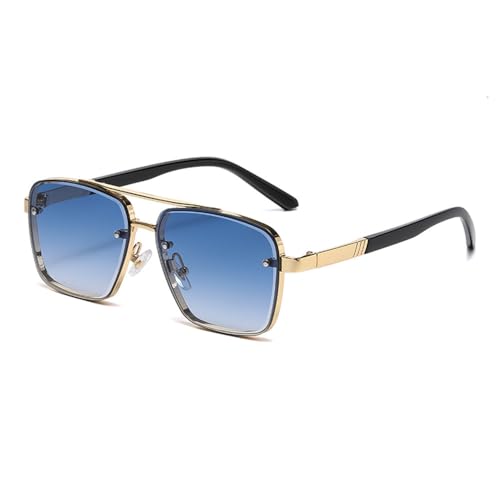Lunettes de soleil à double pont métallique avec finitions soignées et élégantes