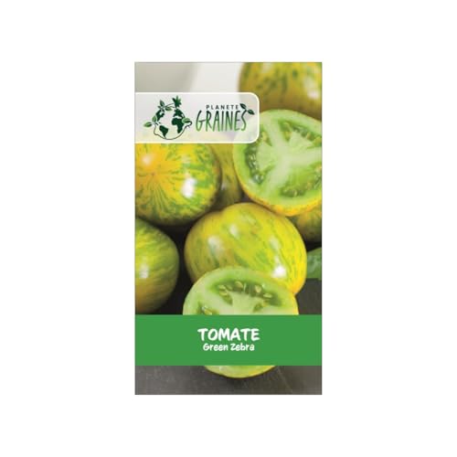 60 graines de tomate green zebra -tomato solanum lycopersicum - rayure verte -