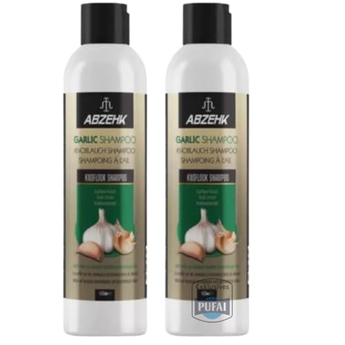 PUFAI Bundle Abzehk Lot de 2 shampoings à l'ail 400 ml | Nettoyage doux pour cheveux et cuir chevelu