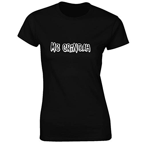 JLB Print Mc Grindah Comedy TV Show Inspired Premium Quality Fitted T-Shirt Top for Women and Teens - Black / 10-12