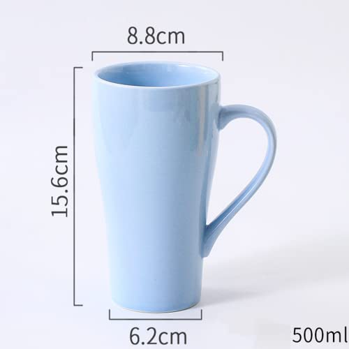 Taza de cerámica azul claro 500ml con colador y tapa miniatura 4