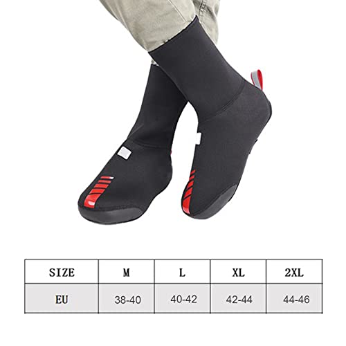 Fundas térmicas para zapatillas de ciclismo gruesas, impermeables y cortaviento, con forro de felpa y cremallera reflectante miniatura 7