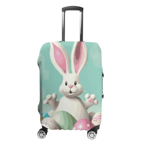 Happy Easter Eggs Bunny Tail Luggage Cover Dustproof Travel Suitcase Cover Elastic Suitcase Protector M Luggage Sleeves Fit 19-32 Inch Luggage，M