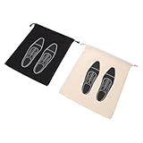 OATIPHO Bolsas de Zapatos Reutilizables de Algodón 100% para Viaje Cordón, 2 Unidades, Lavables, a Prueba de Polvo, Organizadores Grandes para Hombres y Mujeres, Gimnasio, Hotel y