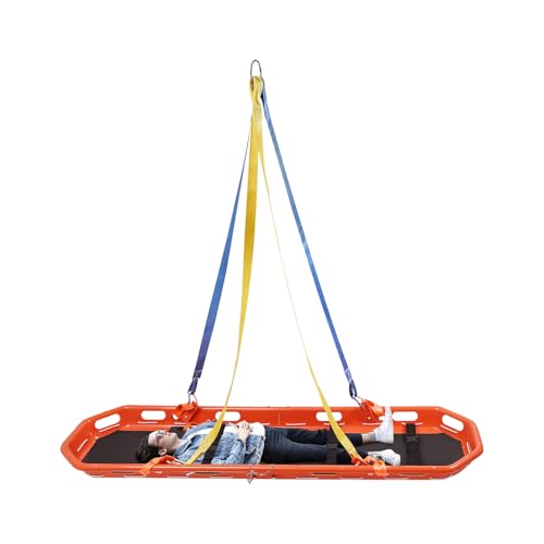Folding Basket Stretcher, with Lifting Bridle, Heavy-Duty 595 lbs Capacity, Stainless Steel Stretchers, Detachable for Air/Sea/Mountain Helicopter Rescue, Medical Emergency Patient Transport