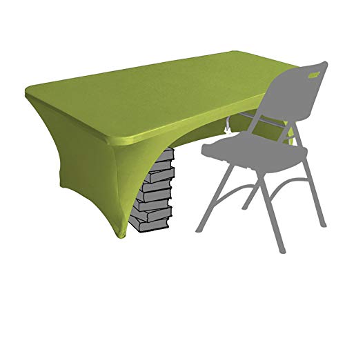 Eurmax Usa Spandex Table Cover 8 Ft. Fitted 30+ Colors Polyester Tablecloth Stretch Spandex Table Cover-Table Toppers,8 Ft Table Cover Open Back (8Ft, Kelly Green) #TOP6