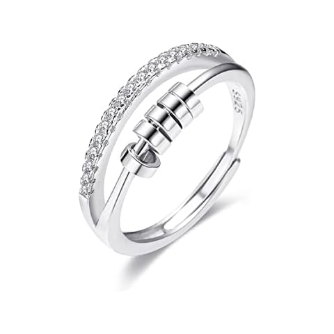 To My Daughter Fidget Ring 925 Fidget Rings for Anxiety Girls Fidget Spinner Thumb Rings for with Inspirational Card Jewellery Gifts Sterling Silver Anxiety Rings for Women Cover