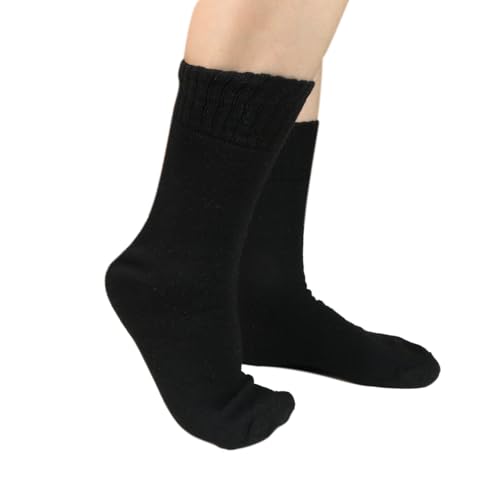 Men Women Merino Wool Thick Boot Crew Socks for Winter Solid Casual Warm Cozy