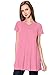 Made By Johnny WT1057 Womens V Neck Short Sleeve Pleats Tunic Top M Pink