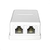 NECABLES Phone Jack Surface Mount Dual Port Telephone Jack Box 4 Screw Terminals to 2 RJ11 6P4C Female White