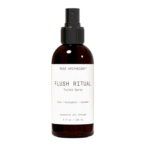 Muse Apothecary Flush Ritual - Aromatic &amp; Refreshing Toilet Spray, Use Before You Go, 8 oz, Infused with Natural Essential Oils - Aloe + Eucalyptus + Lavender
