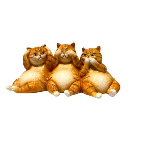 Image of AUGEN Polyresin Three Kitten Statue Showpiece for Home Decor Decoration and Gifting (1767F3, 9cm)