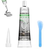 Allisway Silicona Gris, Silicona Baño, Silicone Gris Claro, Adecuado para Sellar Juntas en Baños, Cocinas, Espacios Interiores y Exteriores, Impermeable y de Secado Rápido,100 ml