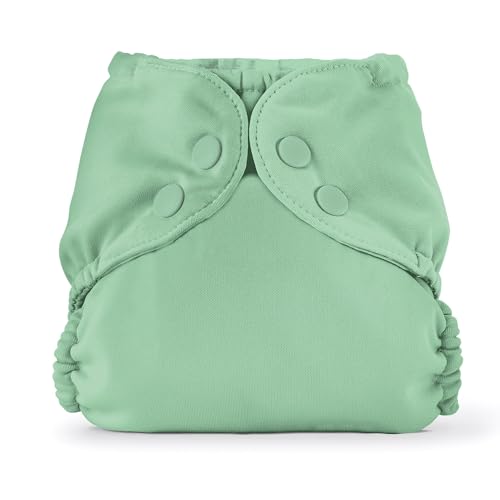 Image of Esembly Cloth Diaper Cover - Reusable Swim Diaper, Waterproof, Breathable - Adjustable Outer Layer Over Absorbent Inner for Blowout Protection - Willow, Size 1 (7-17lbs)