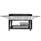Portable Propane Gas BBQ Grill | Heavy Duty 104,000 BTU Barbecue Grill with 969 Sq. In. Cooking Surface | GB8000 Propane BBQ Grill with Side Shelves for Camping, Picnic, Backyard & Outdoor Cooking