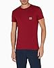 Man's Shiny Logoband Crew Neck T-Shirt RED XL Slim FIT #3