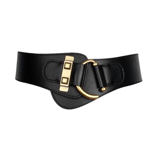 AIBEARTY Women's Genuine Leather Elastic Wide Cincher Belt Vintage Stretchy Corset Belt Waistband for Dresses Coats
