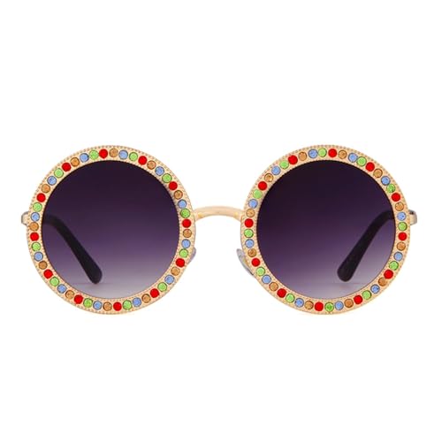Lunettes de soleil rondes d'un luxe rétro et finitions haut de gamme