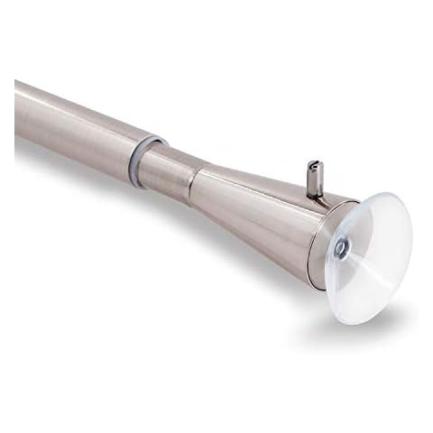 Gcurtain Curtain Rod Spring Tension Rod Adjustable Room Divider Diameter 16-19mm - Brushed Nickel/extendable length 56"-98" (143-250 cm) Cover