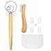 KARAA 3PCS Alisador Tartas,batidor de Masa batidora, Danish Dough Whisk, Batidora, Cortador de Pan, Huevos batidora Herramienta mezcladora para Bricolaje Pan Masa