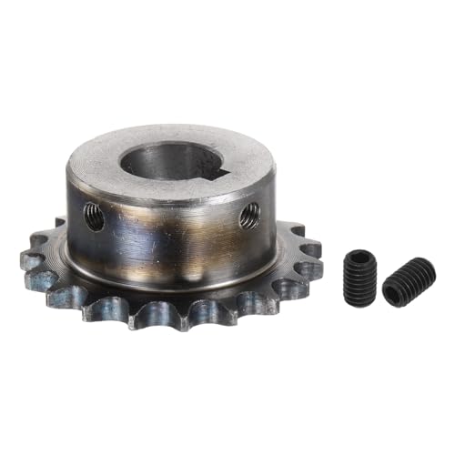 QUARKZMAN Pignon de Chaîne à Rouleaux ISO/DIN 06B-1 de Type B, Alésage de 20 mm, Pas de 3/8, Acier A3, Pignon à Rouleaux à Brin Unique, Trempé, 19 Dents