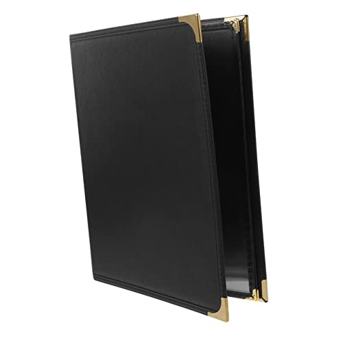 PRETYZOOM Loose-Leaf Transparent Menu Cover Holder Transparent Restaurant Menu Covers Menu Covers Menu Covers Menu Protector for Menu Cover Book Recipe Cover Black