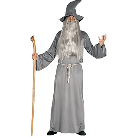 FIESTAS GUIRCA Adult Gray Wizard Costume Size L 42-44 Cover