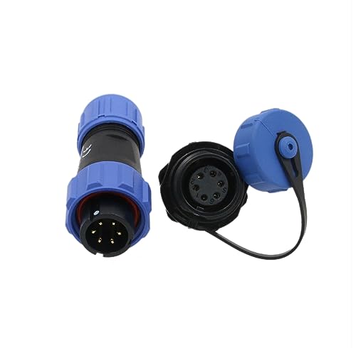 HangTon SP13 6 Pin Aviación Impermeable IP68 Azul 5A Enchufe para Exterior