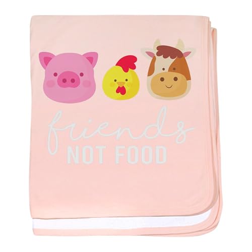 CafePress Friends Not Food Vegan Veganism Anima Baby Blanket, Super Soft Newborn Swaddle