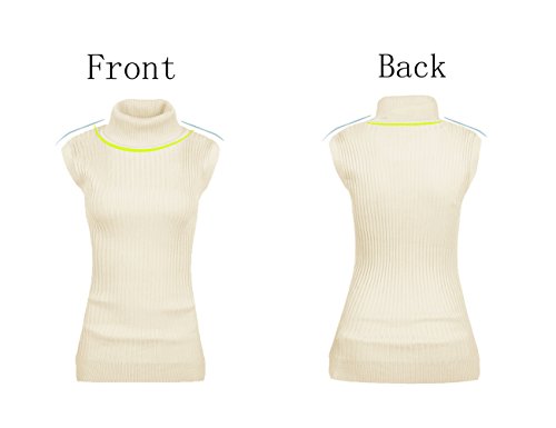 Image of v28 Women Sleeveless High Neck Turtleneck Stretchable Knit Sweater Top