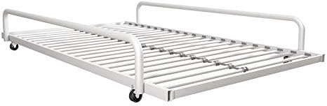 DHP Metal Trundle for Daybed Frame, FIts Twin Size, White