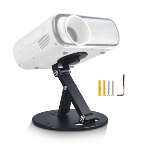Image of Mini Projector Stand Table, Desk, Ultra-Stable with Easy Setup, Compact Portable, 3-in-1 Projector Mount Compatible with Aurzen Projectors and others for /Home/Outdoor/Office ( 1/4-Inch Screw, Black)