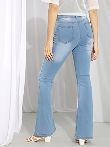 Image of KOTTY Flare Bottom Jeans for Women - Stylish Slim Fit with Bell Shape Leg