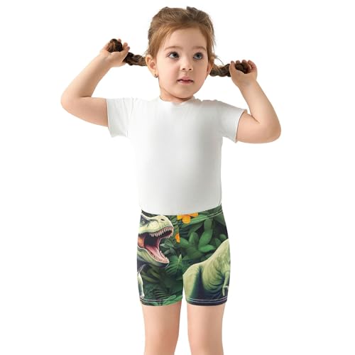 Joisal Cotton Shorts for Under Dress Cute Green Dinosaur Toddler Girl Biker Shorts 4t Summer Outfits3
