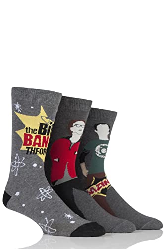 SockShop Mens The Big Bang Theory Socks Pack of 3 Assorted 6-11