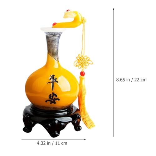 Vase à fleurs en résine jaune style chinois pour table